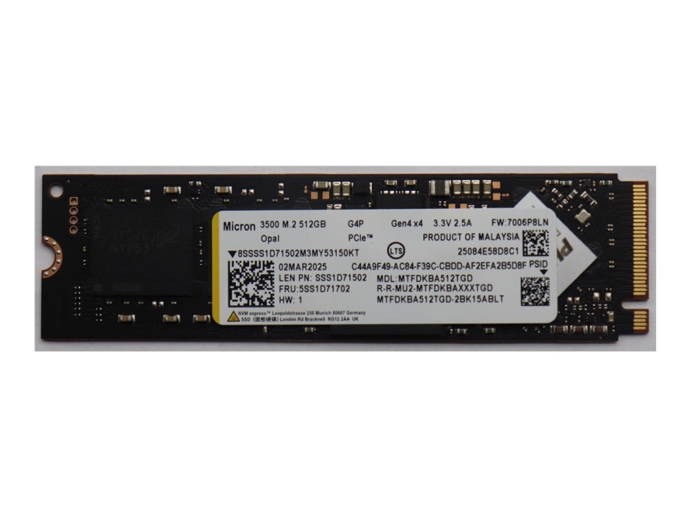 Lenovo Ssd M.2 Pcie Nvme Frum.2-2280 (5Ss1d71702)