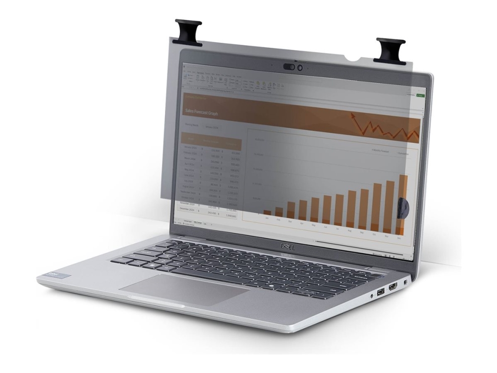 Startech - Notebook Privacy-Filter (Vandret( - 2-Vejs - Klæbemiddel, Hængselsfaner, Flaphængsler - 13.3" - Sort
