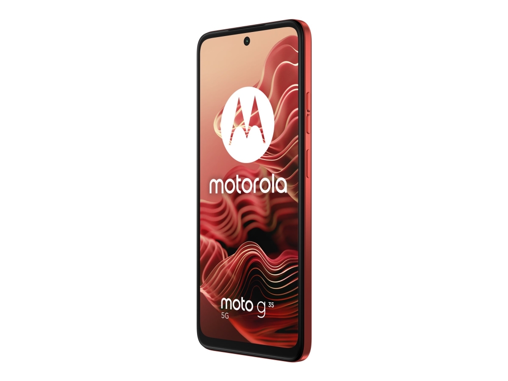 Motorola Moto G35 - 5G pekskärmsmobil - dual-SIM - RAM 8 GB / Internminne 128 GB - microSD slot - LCD-skärm - 6.72 - 2400 x 1080 pixlar (120 Hz) - 2 bakre kameror 50 MP, 8 MP - front camera 16 MP - guava röd | Smarta hem - Smart hemkontroll och plattformar - Google Assistent | GameStuff