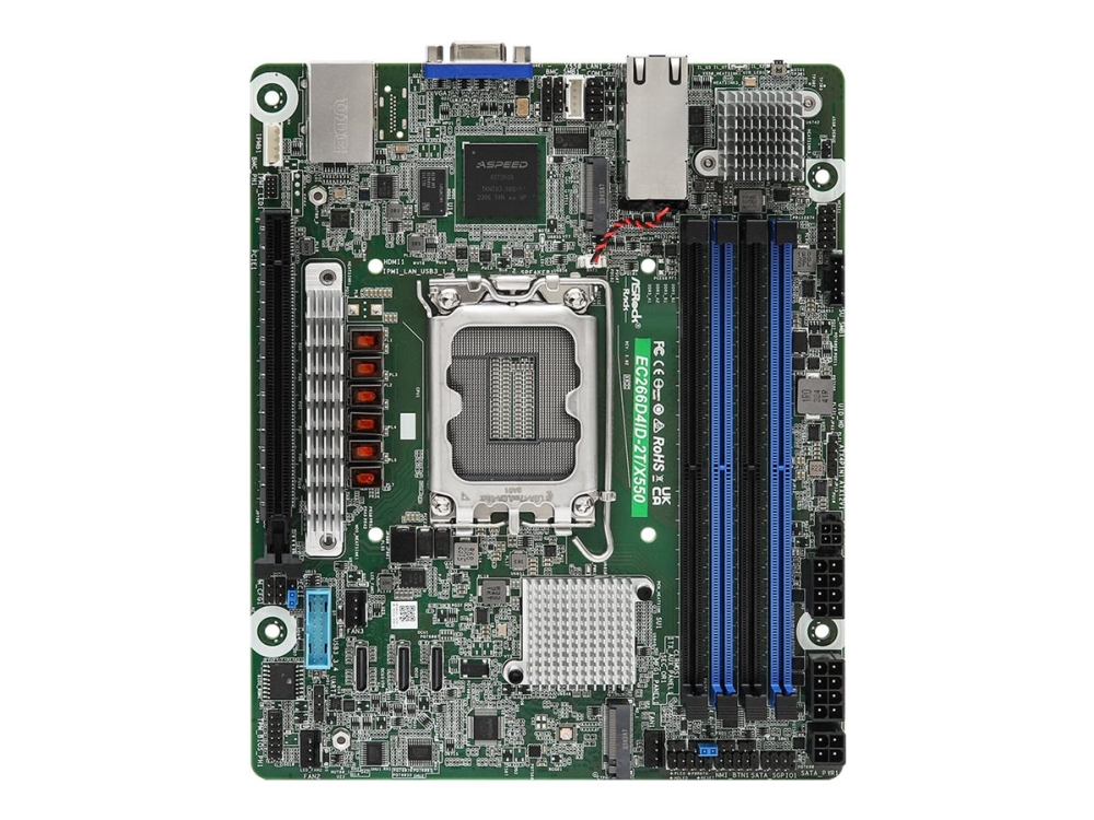 Asrock Rack Ec266d4id-2T/X550 - Bundkort - Mini Itx - Lga1700 Sokkel - C266 Chipset - Usb 3.2 Gen 1 - 2 X 10 Gigabit Lan - Onboard Grafik