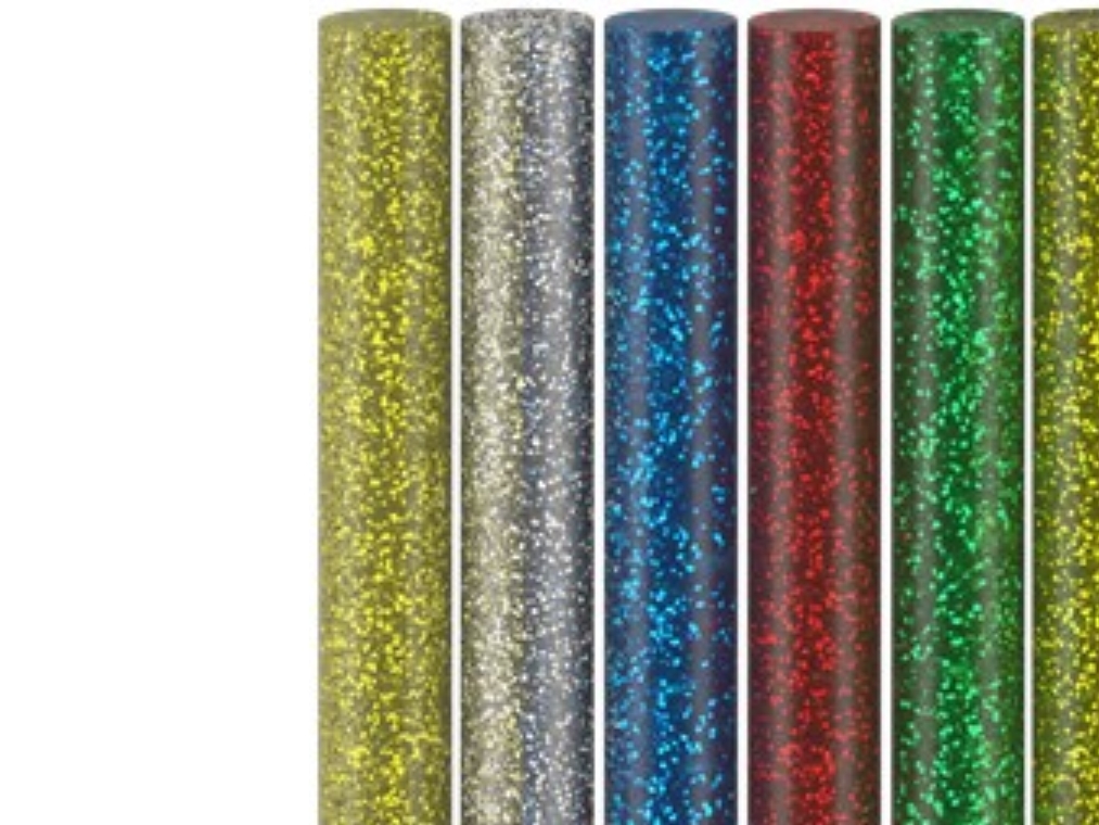 Varmlimstavar 11 mm, 5 glitterfärger, 10 st. | Rengöring - Avtorkning - Trasor och liknande - Dammborstar | GameStuff