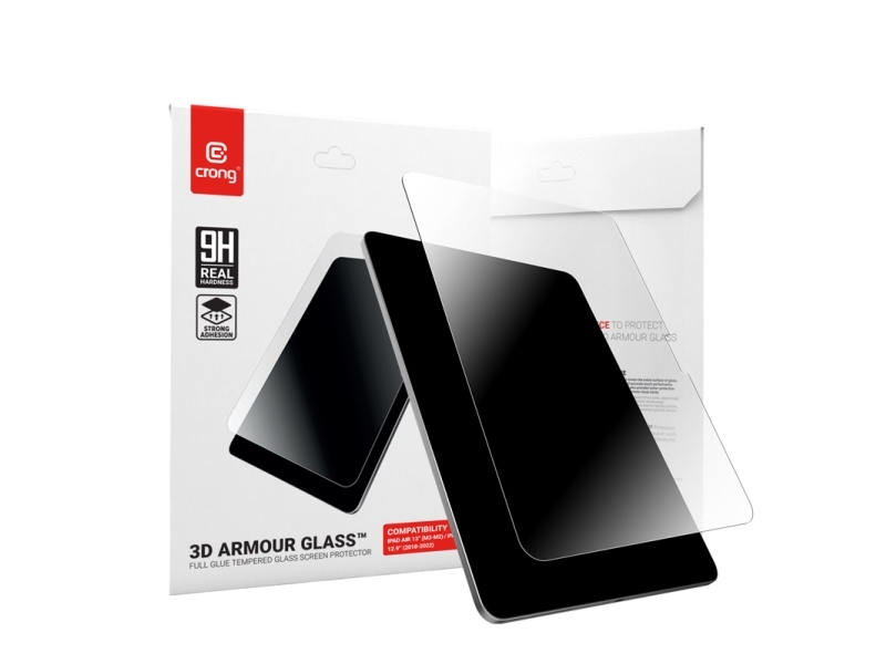 Crong 3D Armour Glass For 13 Inch Ipad Air (M3/M2), Clear Screen Protector, Glossy, 9H, Aluminosilicate, 1 Pc(S)