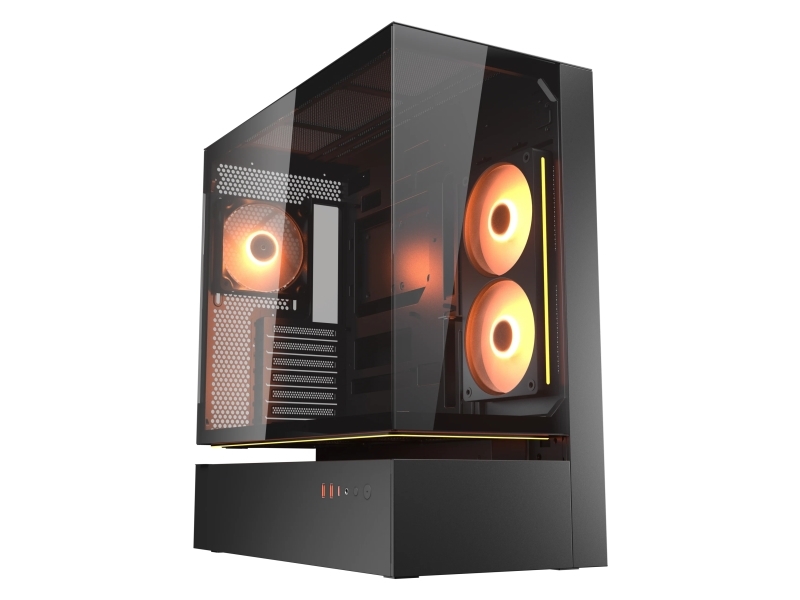 Cougar Gehäuse Midi-Tower, Cfv235, Argb, Glas, Schwarz, Midi Tower, Pc, Schwarz, Atx, Ceb, Micro Atx, Mini-Itx, Glas, Stahl, Gaming