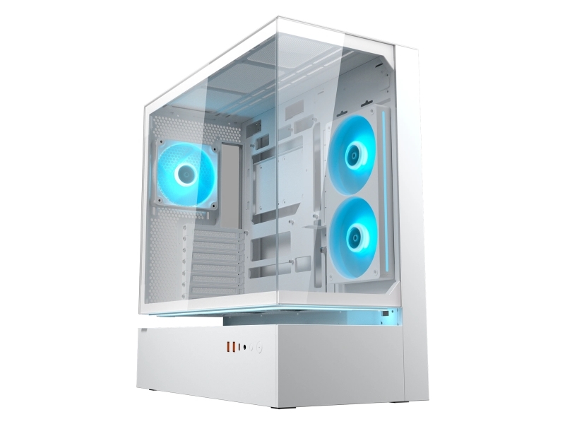 Cougar Gehäuse Midi-Tower, Cfv235, Argb, Glas, Weiß, Midi Tower, Pc, Weiß, Atx, Ceb, Micro Atx, Mini-Itx, Glas, Stahl, Gaming