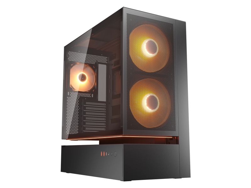 Cougar Gehäuse Midi-Tower, Cfv235, Argb, Mesh, Schwarz, Midi Tower, Pc, Schwarz, Atx, Ceb, Micro Atx, Mini-Itx, Glas, Stahl, Gaming