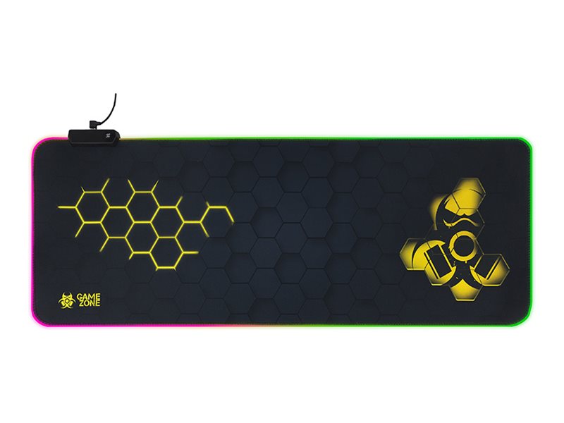 Tracer HEXY1, musta, Kuva, EVA (eteeni-vinyyliasetaatti), Kangas, Polyuretaani, RGB, Liukumaton pohja, Pelihiirimatto