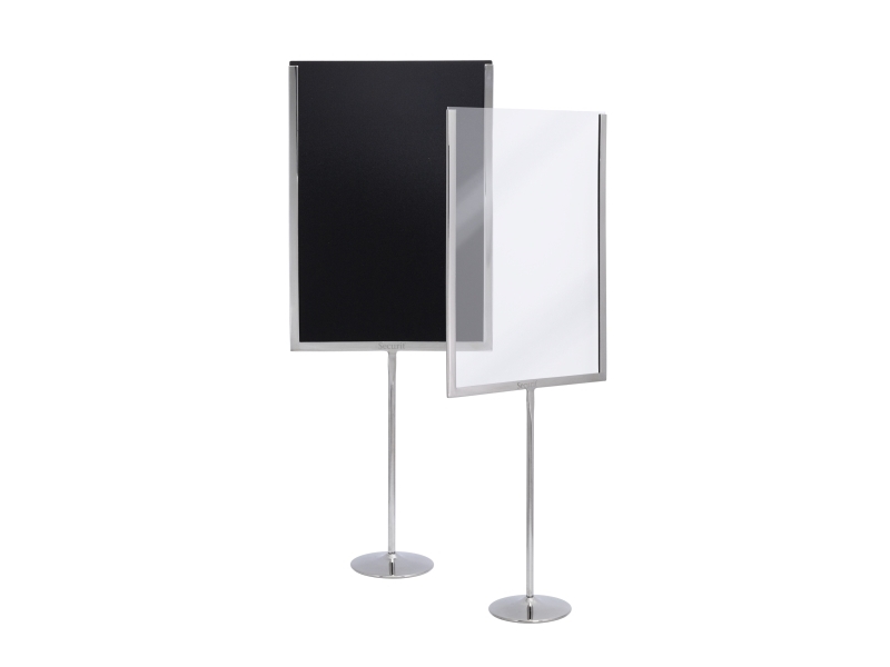 Securit A4 Menükartenhalter Mit Kreidetafel & Acryl-Einsatz Chrom/Klar/Schwarz