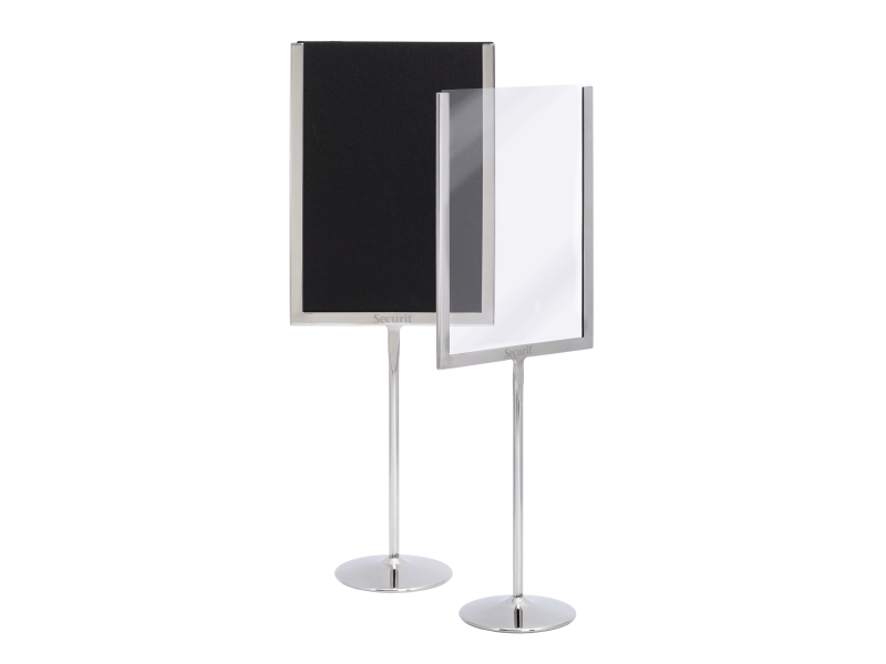 Securit A5 Menükartenhalter Mit Kreidetafel Und Acryleinsatz, Chrom/Klar/Schwarz