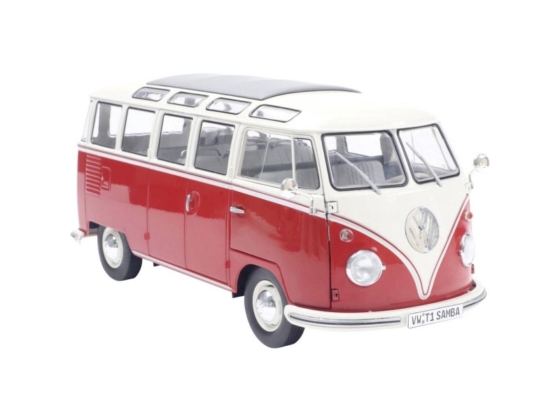 Solido Pkw-Modell Volkswagen (Vw) T1 21 Windows Rot/Weiß Fertigmodell Pkw-Modellbau