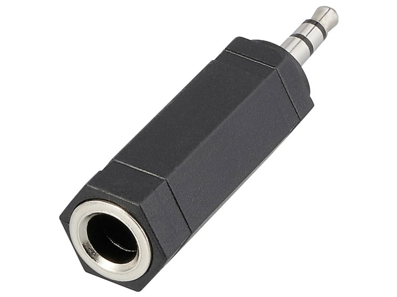 Speaka Professional Sp-13808968 Jack Audio Adapter [1X Jackstik 3,5 Mm - 1X Jacktilslutning 6,3 Mm] Sort