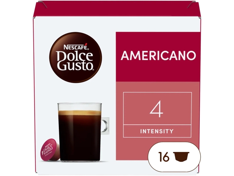 Nescafé Dolce Gusto Americano, Kaffekapslar, Americano, 8,5 g, Dolce Gusto, 16 koppar, 15 månad (er)