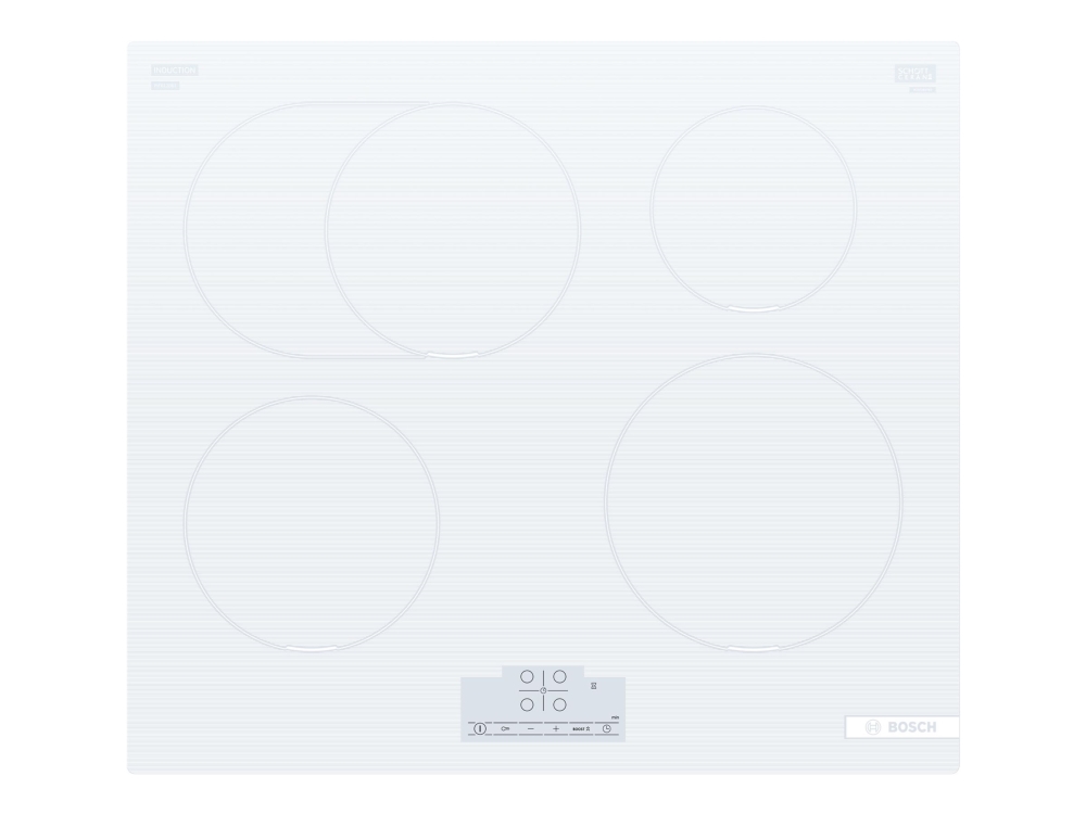 Bosch Serie | 6 Pif612bb1e - Induktions Kogeplade - 4 Plader - Niche - Bredde: 56 Cm - Dybde: 49 Cm - Rammeløs - Azure White