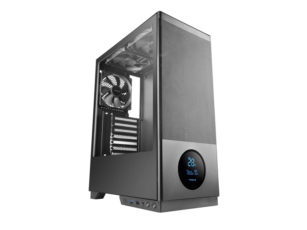 Tacens 2Sagitta20, Midi Tower, Pc, Schwarz, Atx, Micro Atx, Mini-Itx, Stahl, Gehärtetes Glas, Gaming