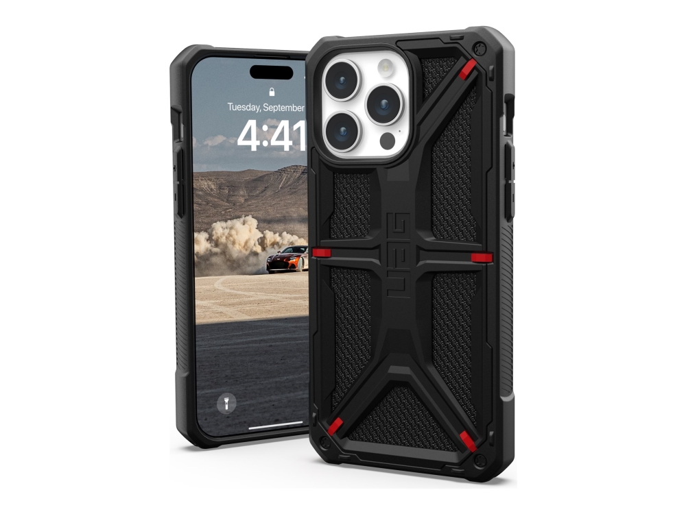 UAG Rugged Case for Apple iPhone 15 Plus [6.7-inch] - Monarch Kevlar Black - Bagsidecover til mobiltelefon - DuPont Kevlar - kevlarsort - for Apple iPhone 15 Pro Max