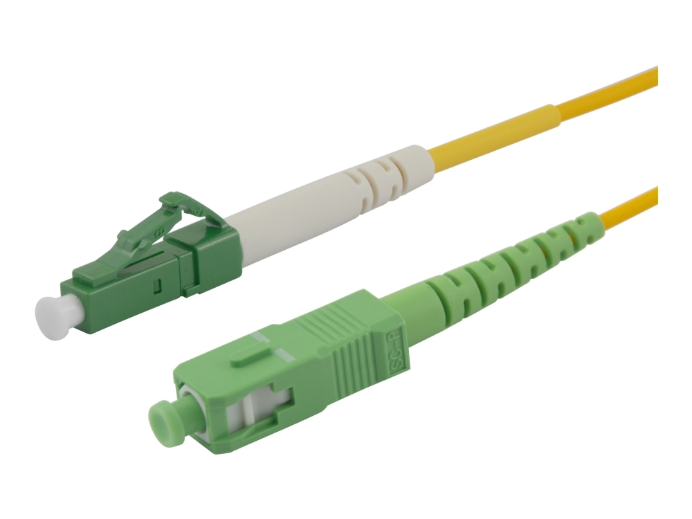 OS2 Fiberkabel, LC - SC, simplex, APC/APC, 1,0 m