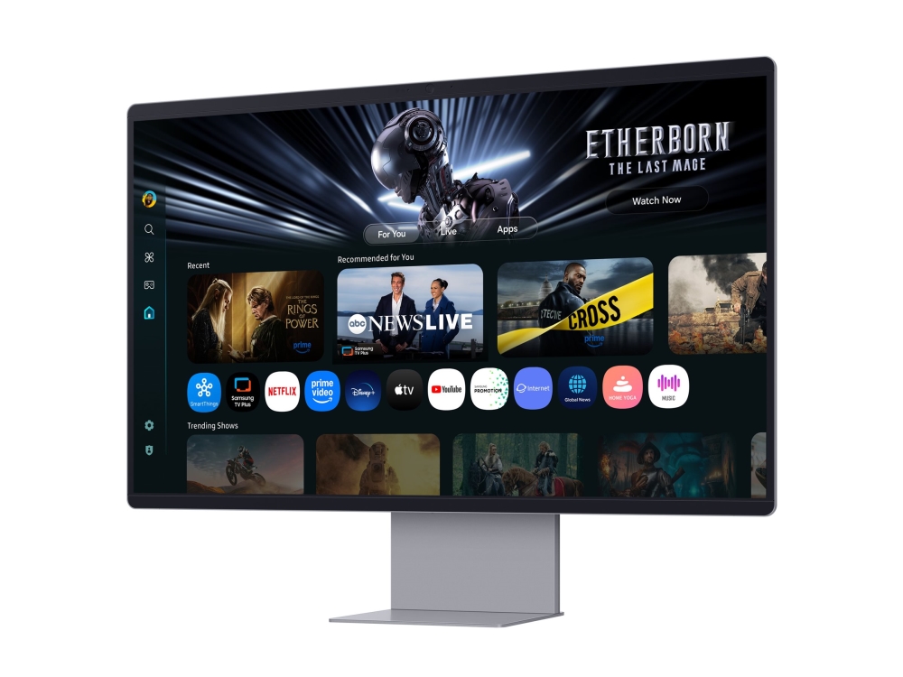 Samsung S32FM902SU - M90SF Series - OLED-skjerm - Smart - 32 (31.6 synlig) - 3840 x 2160 4K UHD (2160p) @ 165 Hz - 250 cd/m² - 1000000:1 - DisplayHDR 400 True Black - 0.03 ms - HDMI, DisplayPort, USB-C - høyttalere - karbonsølv, eklipsesølv