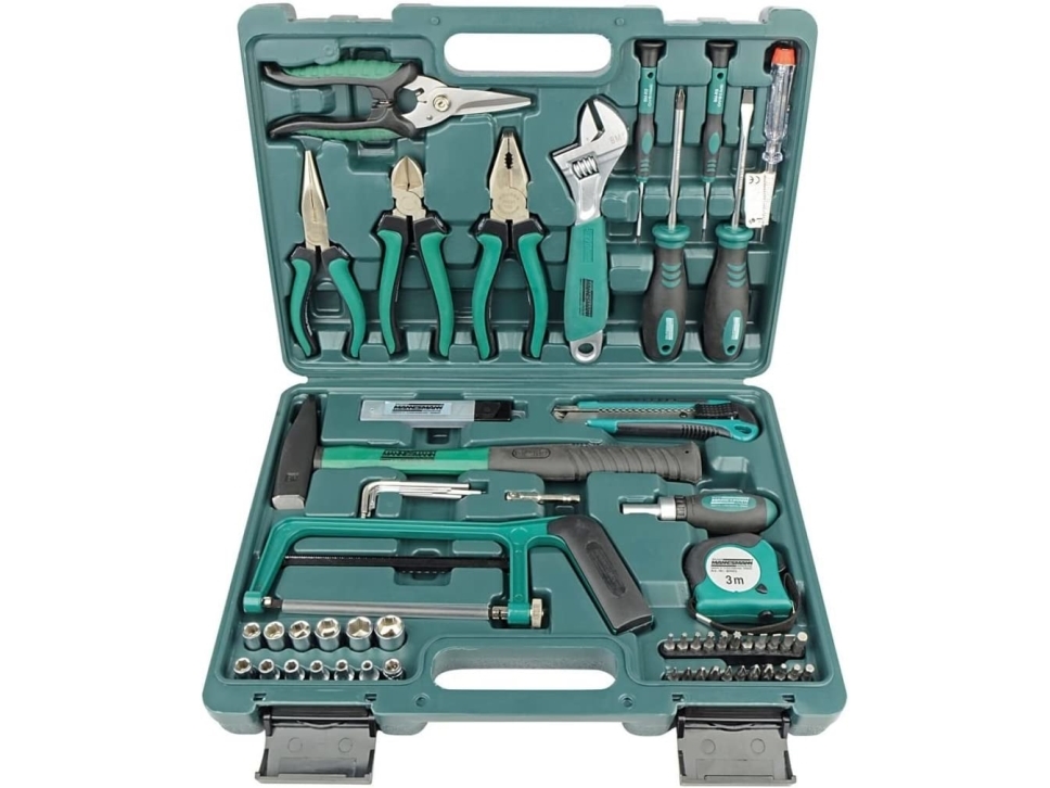 Brüder Mannesmann gør-det-selv-værktøjssæt i kuffert M29074 (M29074)