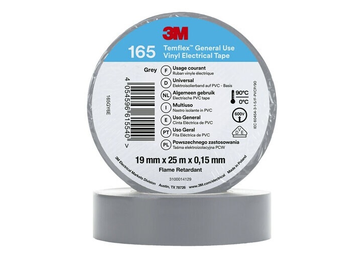 3M 165Gy6e, 1 Stück(E), Grau, Pvc, 600 V, Sichtverpackung, 25 M