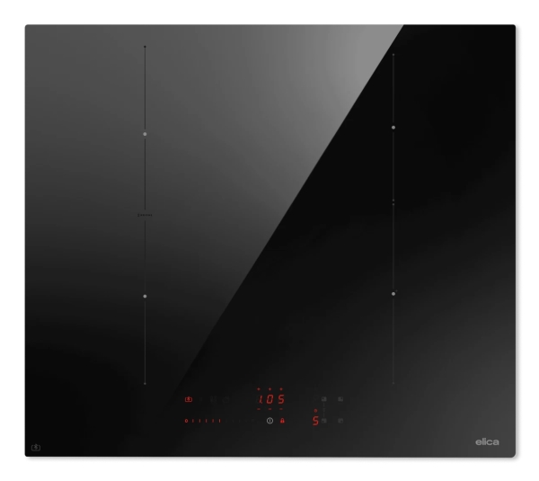 Elica Ratio Connex 604 Plus, Schwarz, Integriert, 60 Cm, Zonen-Induktionskochfeld, Glas, 4 Zone(N)