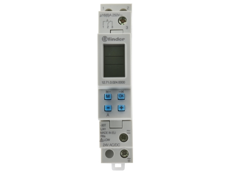 Finder 127100240000 Zeitschaltuhr Outdoor, 24 Stunden Ip20 Impulsfunktion