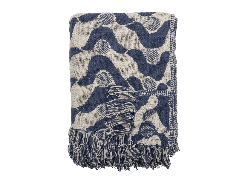 Creative Collection Santena Plaid, Blå, Genanvendt Bomuld
