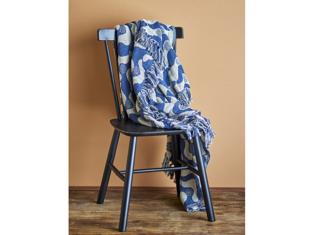 Bloomingville Blau Plaid Recycelte Baumwolle Santena 130X160cm - Bild 3