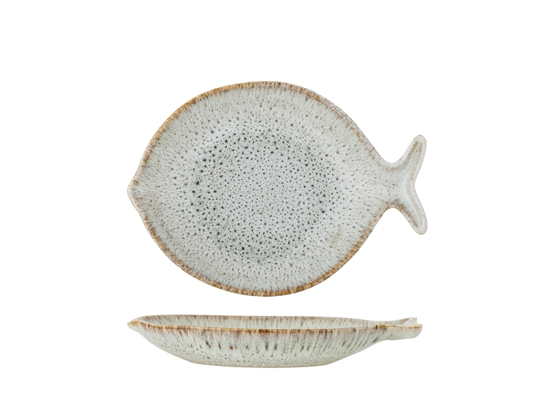 Creative Collection Fleur Servierplatte, Natur, Steingut