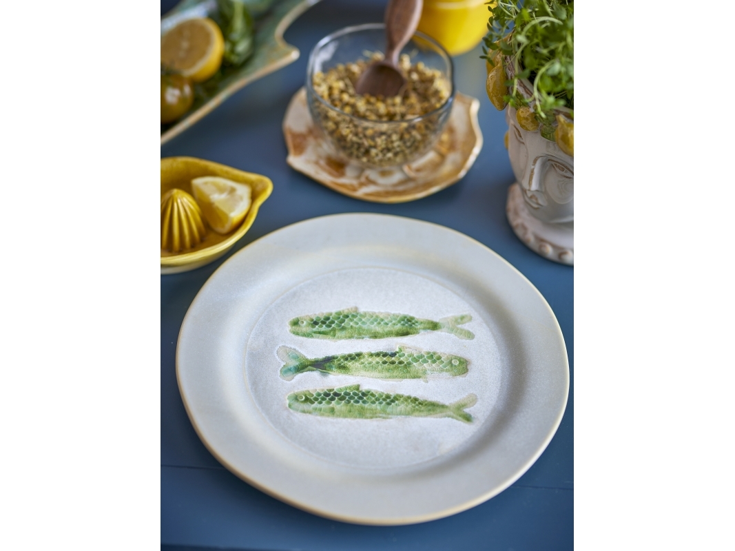 Bloomingville - Hadden Tallerken, Grøn, Stentøj, D27xH2 cm, Set of 4