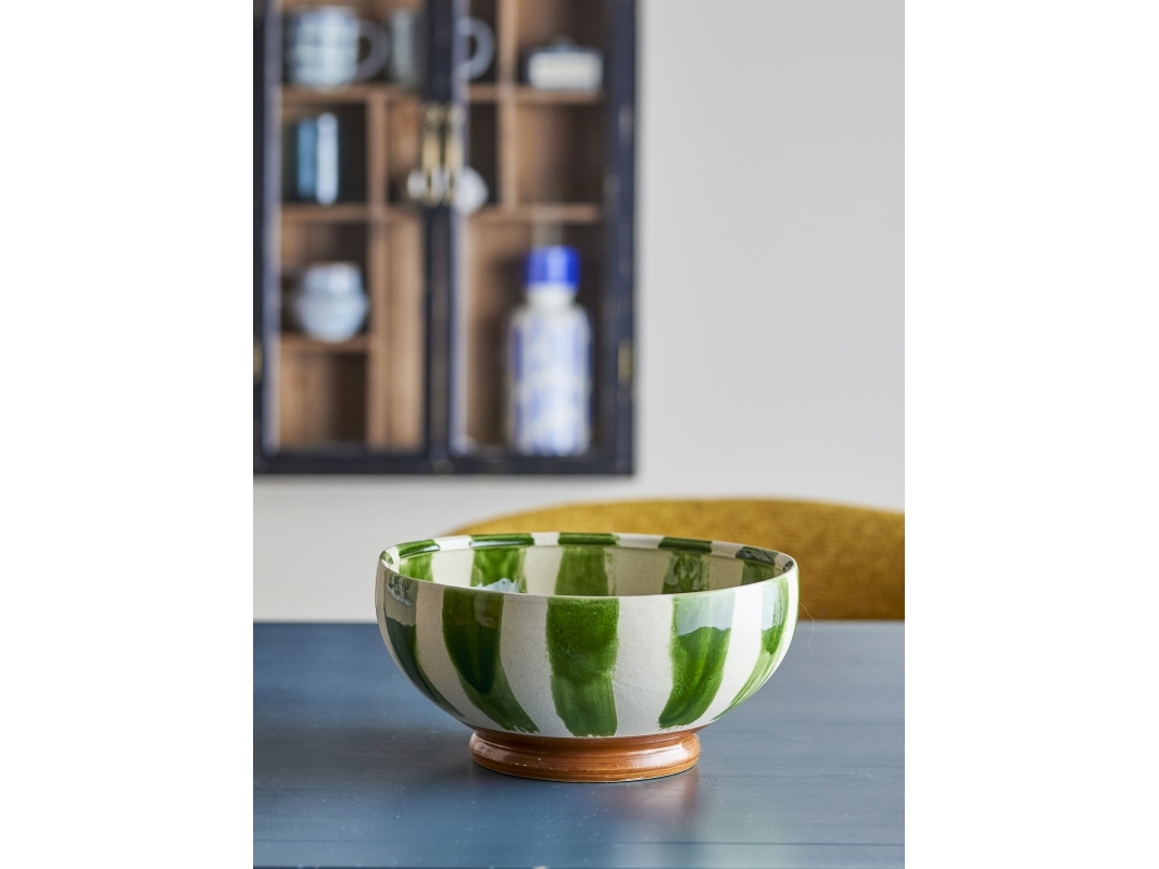 Bloomingville - Shakti Skål, Grøn, Stentøj, D26xH12 cm