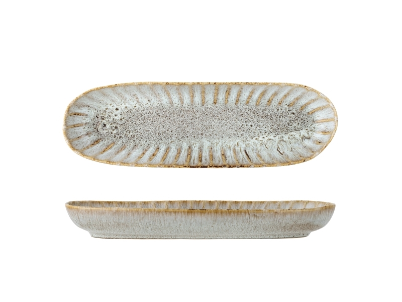 Creative Collection Fleur Servierplatte, Natur, Steingut