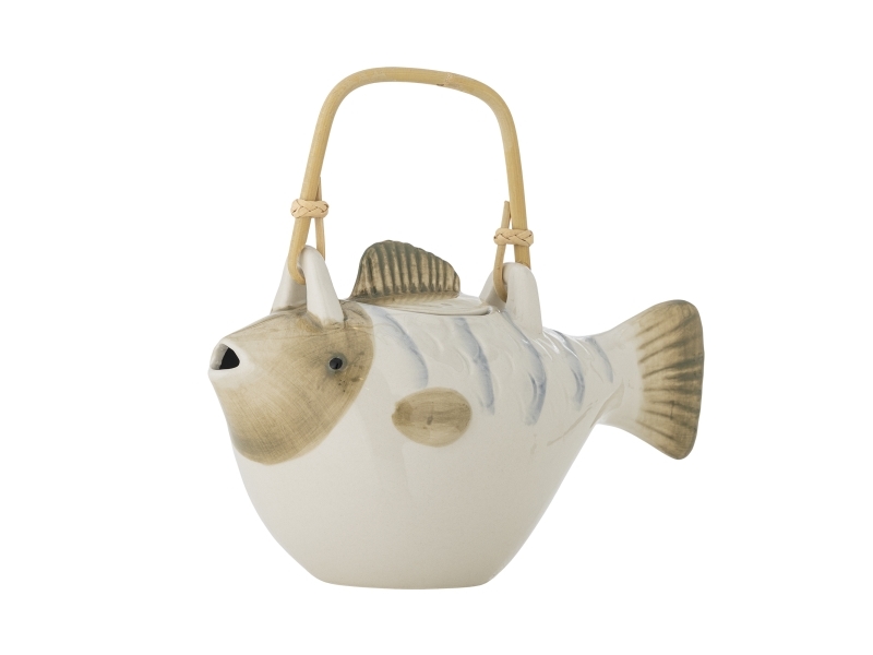 Creative Collection Wrenna Teekanne Mit Teesieb, Grau, Steingut