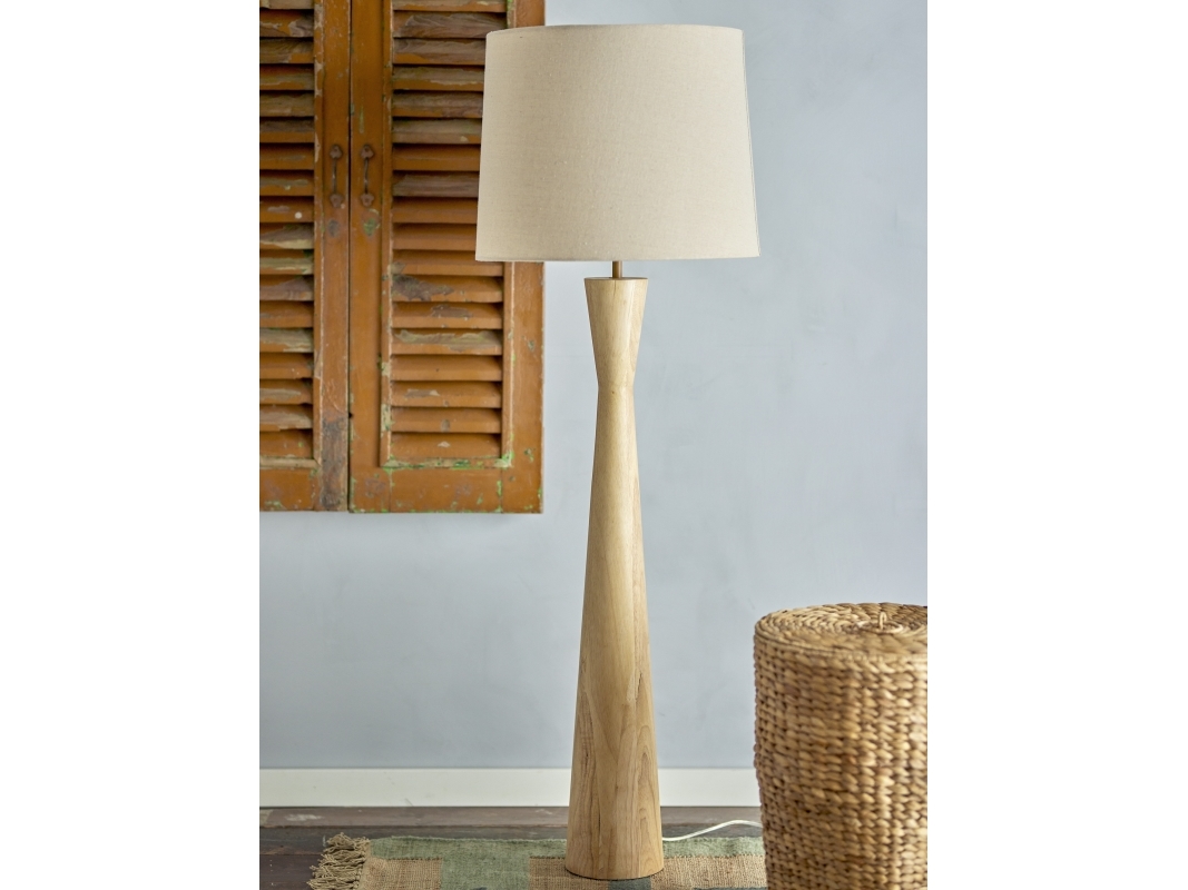 Creative Collection Leonor Stehlampe, Natur, Gummibaumholz