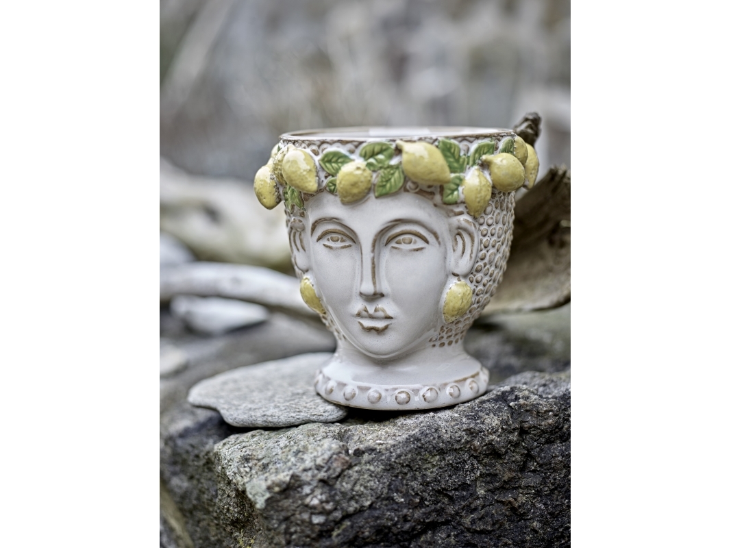 Creative Collection - Limone Urtepotteskjuler - Gul - Stentøj Keramik