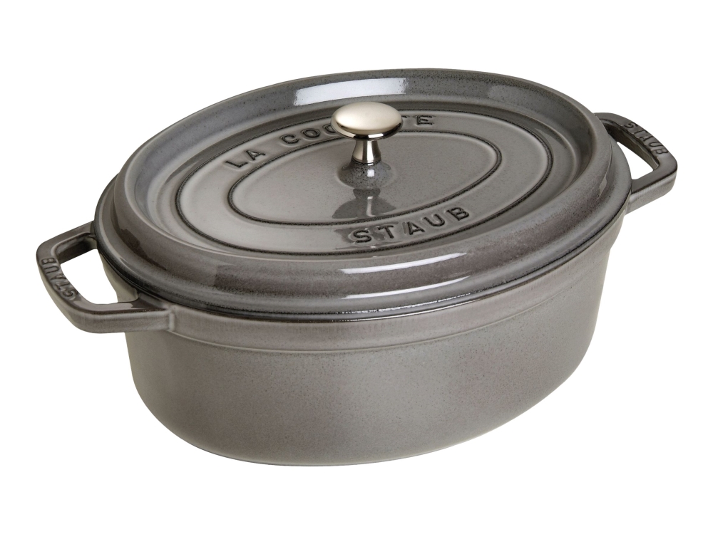 STAUB - Cocotte med dække - 29 cm - 4.2 L - oval - grafitgrå