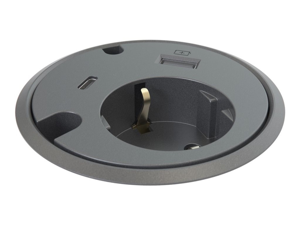 Forming Function Powerdot 16 - Power insert (flush monterbar) - AC 250 V - 3500 Watt - input: power CEE 7/7 - output-stikforbindelser: 2 (Type F, USB) - 1.25 m ledning - sort