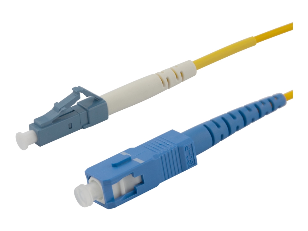 DELTACO - Netværkskabel - LC/UPC enkelttilstand (han) til SC/UPC enkelttilstand (han) - 4 m - 4 m. - fiberoptik - simplex - 9 / 125 micron - OS2 - halogenfri, G.657A2 - gul