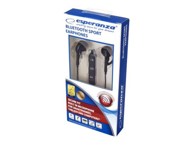 Headphones With A Microphone Esperanza Eh187k In-Ear Bluetooth Sports Black