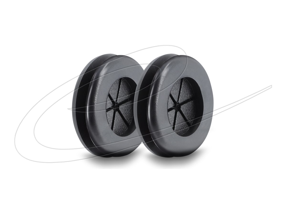 Delock - Kabelgenomföring - svart (paket om 2) | EL Artiklar - Elcentral - Monteringsskåp | GameStuff