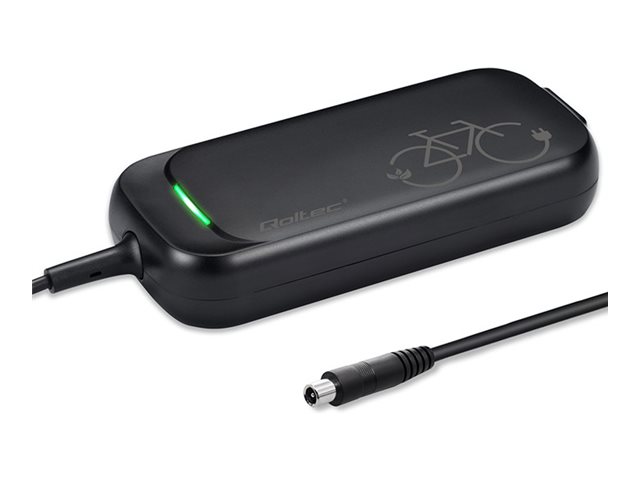 Qoltec - Strømforsyningsadapter - Til E-Cykel, Elektrisk Scooter, 36V, 42V, 8X8 Mm, Vandafvisende + Strømkabel - Ac 220-240 V - 84 Watt - Sort