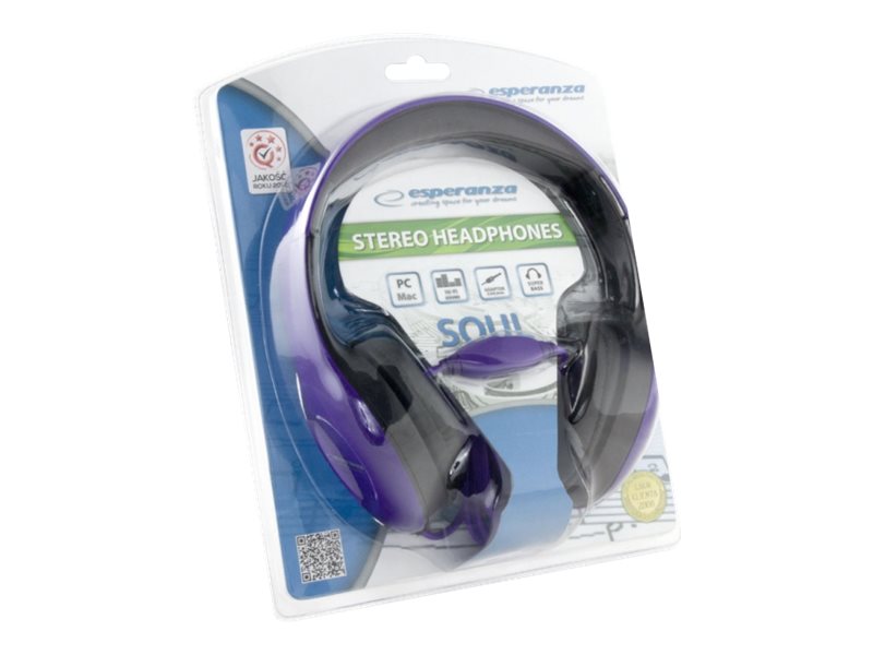 Esperanza Eh138v Soul - Hovedtelefoner - Fuld Størrelse - Kablet - 3,5 Mm Jackstik - Lilla