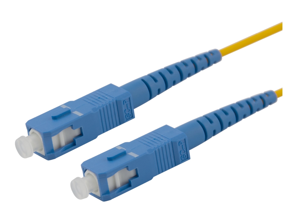 DELTACO - Netværkskabel - SC/UPC enkelttilstand (han) til SC/UPC enkelttilstand (han) - 50 cm - 0.5 m. - fiberoptik - simplex - G.657.A2/OS2 - halogenfri - gul