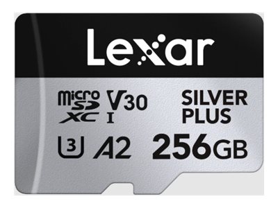 Lexar Professional SILVER PLUS - Flash-minneskort - 256 GB - A2 / Video Class V30 / UHS-I U3 - mikroSDXC UHS-I | Tele & GPS - Mobil tillbehör - Minneskort | GameStuff