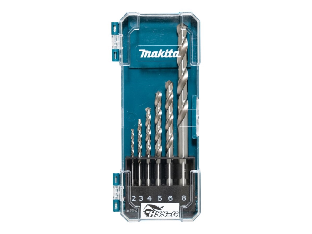 Makita - Borebitsæt - for metal - twist-bit - 6 stykker - 5 mm, 6 mm, 8 mm, 4 mm, 3 mm, 2 mm - cylindrisk