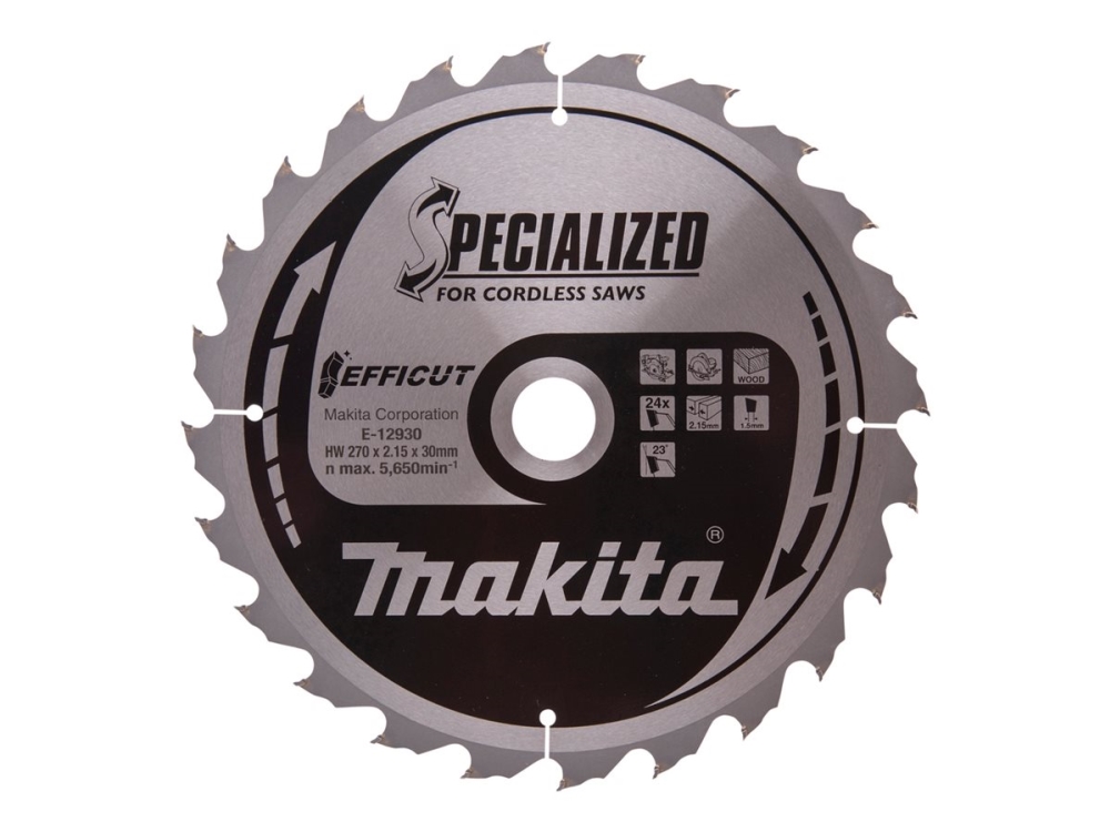Makita Specialized Efficut - Rundsavsklinge - For Træ - 270 Mm - 24 Tænder