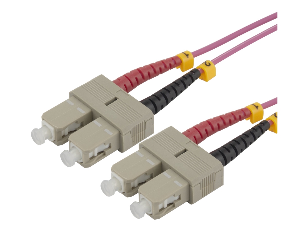 Deltaco - Patchkabel - Sc-Multimode Auf Sc-Multimode - 1,5 M - 1,5 M. - Glasfaser - Duplex - 50 / 125 My - Om4 - Halogenfrei - Rosa