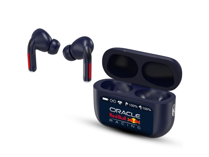 Hörlurar In-Ear Trådlösa Tws Anc Enc Led-Display Rb-Eb110 Blå