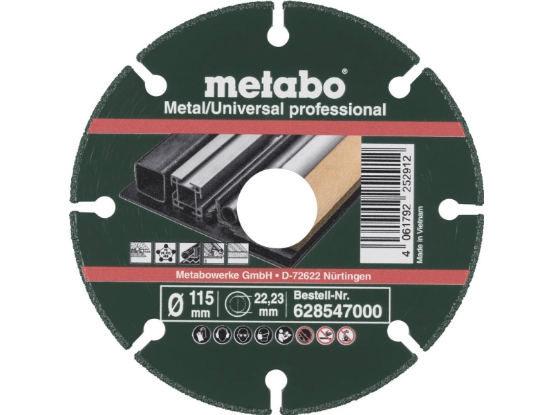Metabo 628547000 Timanttinen leikkuukiekko 115 mm 22,23 mm 10 kpl