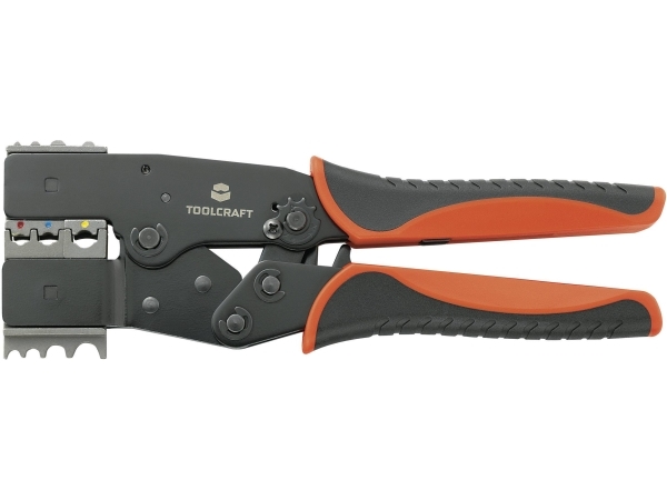 TOOLCRAFT 2-in-1 818644 Crimptång Isolerade platta kontakter, kabelskor, stödsamlingar