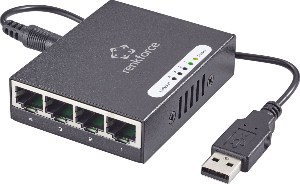 Renkforce Rf-4270245 Strømforsyning-Schalter 4 Ports 1 Gbit/S Usb-Strømforsyning