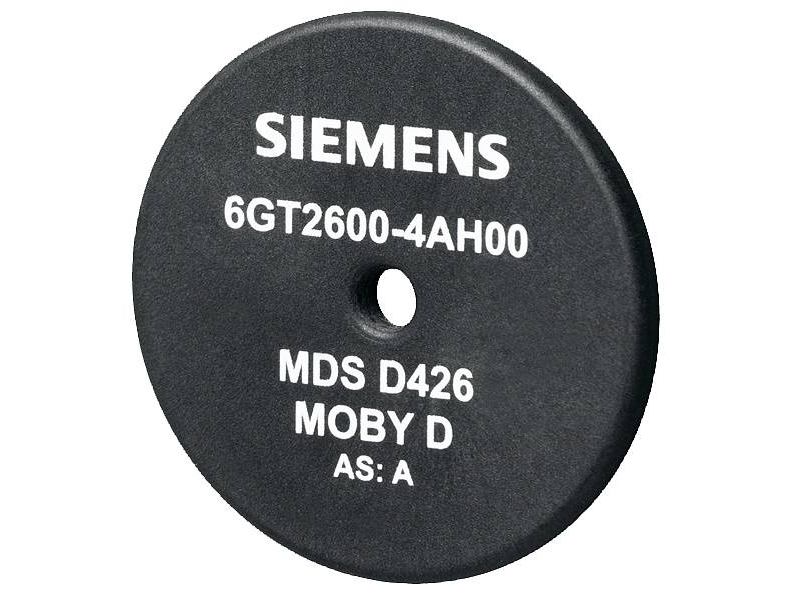 Siemens Indus.Sector Transponderi 2000Byte 6GT2600-4AH00 Sähköisten lisävarusteiden tyyppi muu, Mekaanisten lisävarusteiden tyyppi avain, Asiakirjojen tyyppi Pikakäyttö, MOBY D/RF300 ISO-mobiilidatamuisti MDS D426, ISO 15693:n mukaan, 2000 tavua FRA (6GT26004AH00)